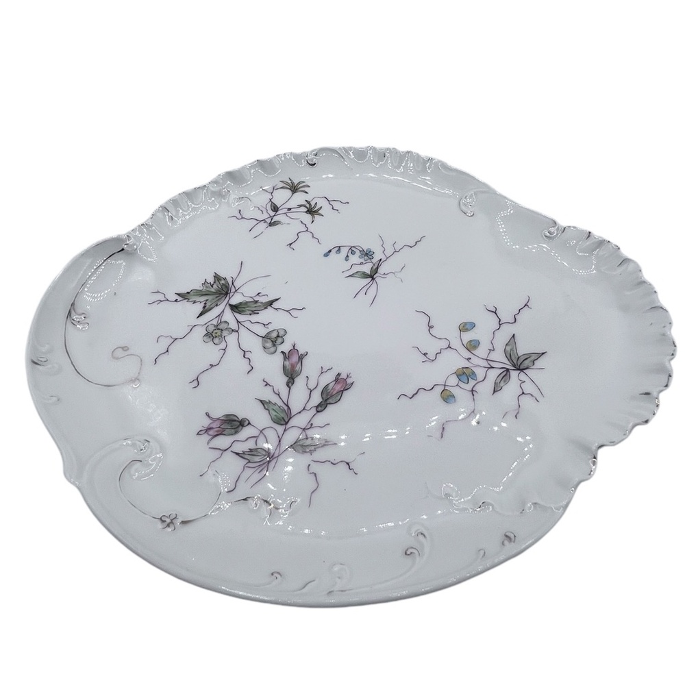 Beautiful Haviland & Co Limoges France Pink Roses Oval Platter 11.0” Flawed